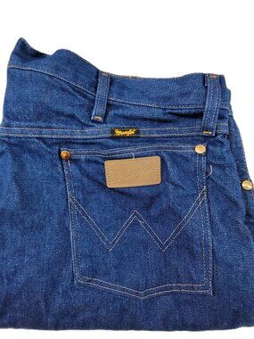 Wrangler Jeans Men's 42x32 Blue Denim 13MWZ Original Fit Rigid Dark Vintage